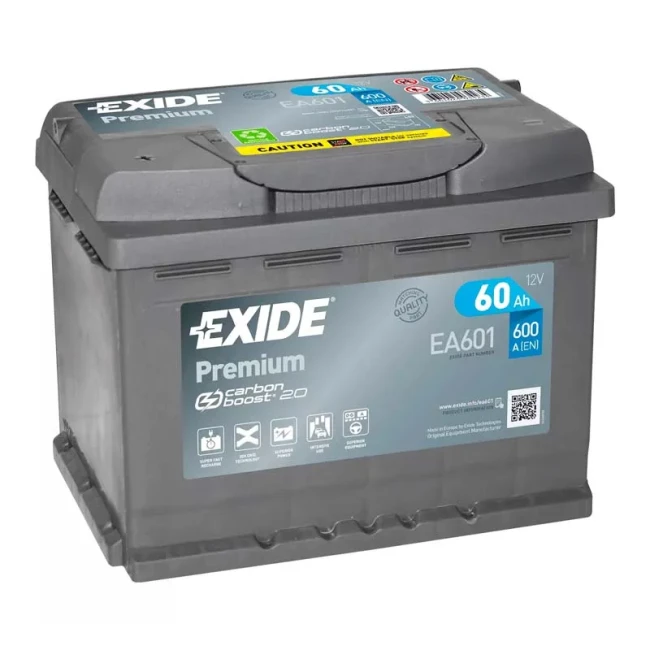 Автомобильный аккумулятор EXIDE Premium 6СТ-60Ah Аз (EA601)