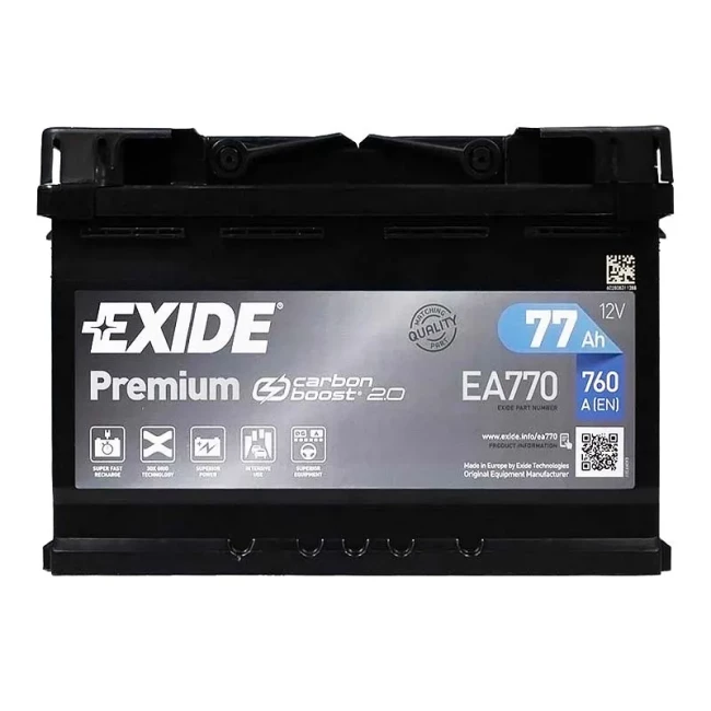 Автомобильный аккумулятор EXIDE Premium 6СТ-77Ah АзЕ (EA770)
