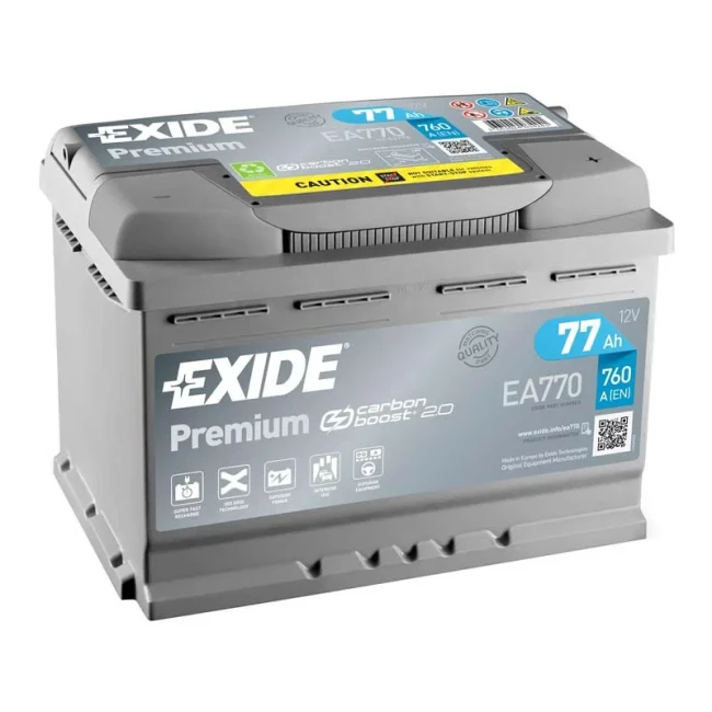 Автомобильный аккумулятор EXIDE Premium 6СТ-77Ah АзЕ (EA770)