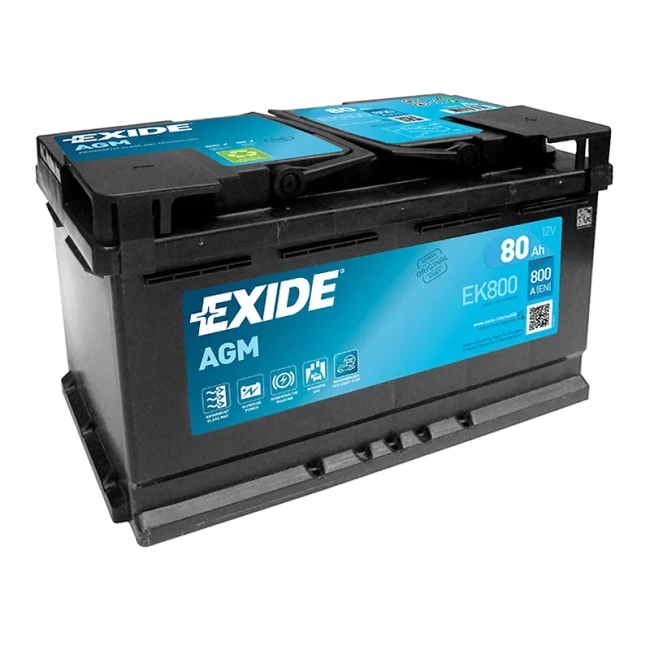 Автомобільний акумулятор EXIDE AGM 6СТ-80Ah Start-Stop АзЕ (EK800)