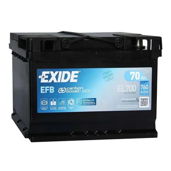 Автомобільний акумулятор EXIDE EFB 6СТ-70Ah Start-Stop АзЕ (EL700)