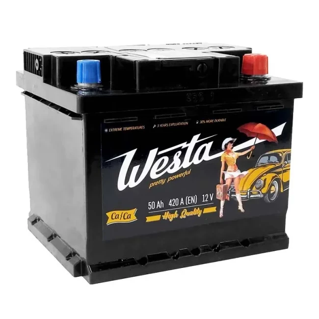 Автомобильный аккумулятор WESTA Pretty Powerful 6CT-50Ah АзЕ (WPP500)