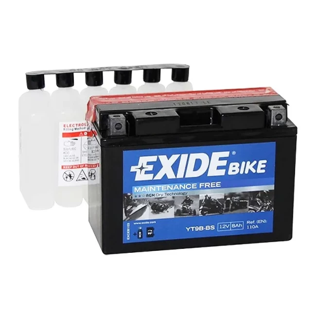 Мото аккумулятор EXIDE 6СТ-8Ah Аз (YT9B-BS) Мото аккумулятор EXIDE 6СТ-8Ah Аз (YT9B-BS)