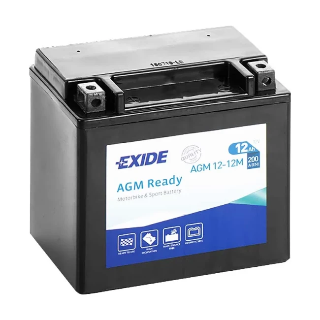 Мото акумулятор EXIDE AGM Ready 6СТ-12Ah Аз (AGM12-12M)