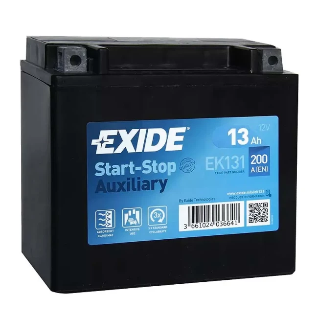 Мото акумулятор EXIDE Start-Stop Auxiliary 6СТ-13Ah Аз (EK131) Мото акумулятор EXIDE Start-Stop Auxiliary 6СТ-13Ah Аз (EK131)