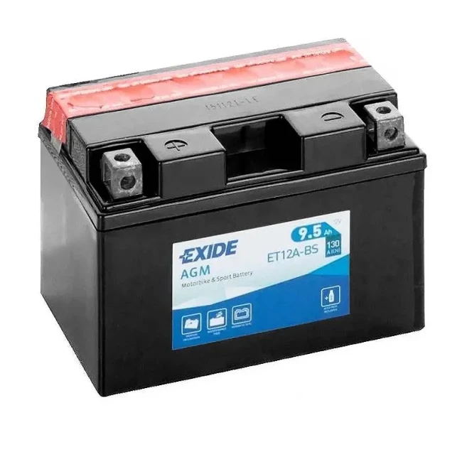Мото аккумулятор EXIDE AGM 6СТ-9.5Ah Аз (ET12A-BS)