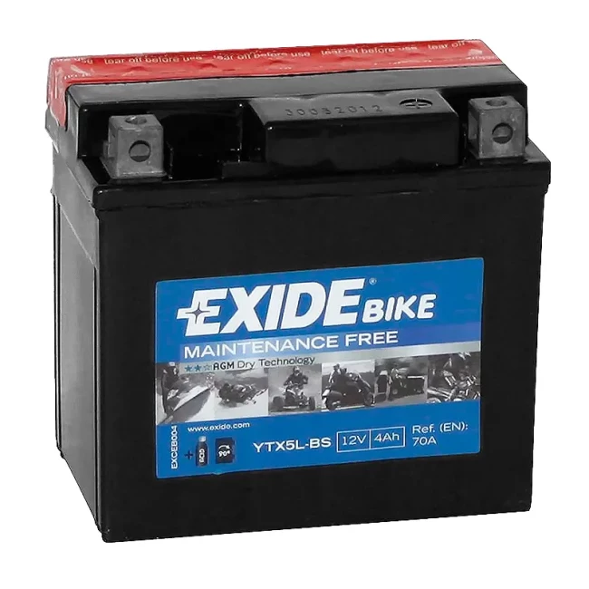 Мото акумулятор EXIDE 6СТ-4Ah АзЕ (YTX5L-BS)