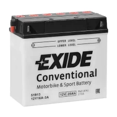 Мото аккумулятор кислотный EXIDE 20Ah АзЕ 210A (12Y16A-3A)