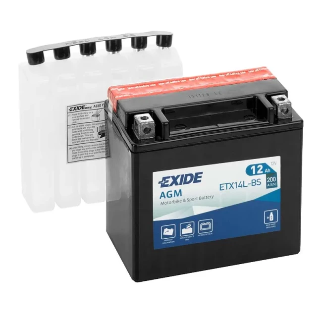 Мото акумулятор EXIDE AGM 6СТ-12Ah АзЕ (ETX14L-BS)