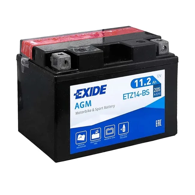 Мото акумулятор EXIDE AGM 6CT-11.2Ah Аз (ETZ14-BS) Мото акумулятор EXIDE AGM 6CT-11.2Ah Аз (ETZ14-BS)