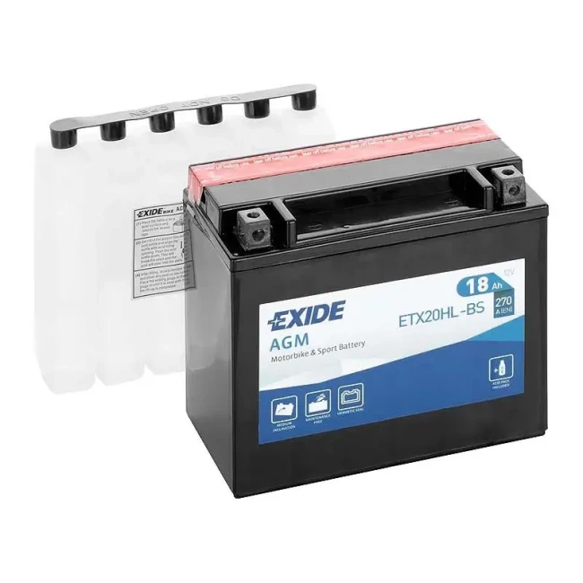 Мото аккумулятор EXIDE AGM 6CT-18Ah АзЕ (ETX20HL-BS)