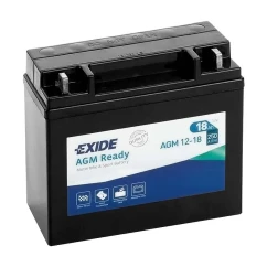 Мото аккумулятор залитый и заряженный  EXIDE AGM 6CT-18Ah АзЕ 250A (AGM12-18)