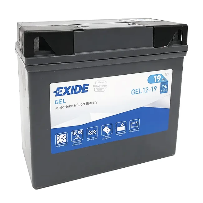 Мото акумулятор EXIDE GEL 6СТ-19Ah АзЕ (GEL12-19)