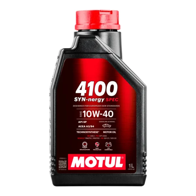 Моторное масло MOTUL 4100 Syn-nergy Spec 10W-40 1л (387701)