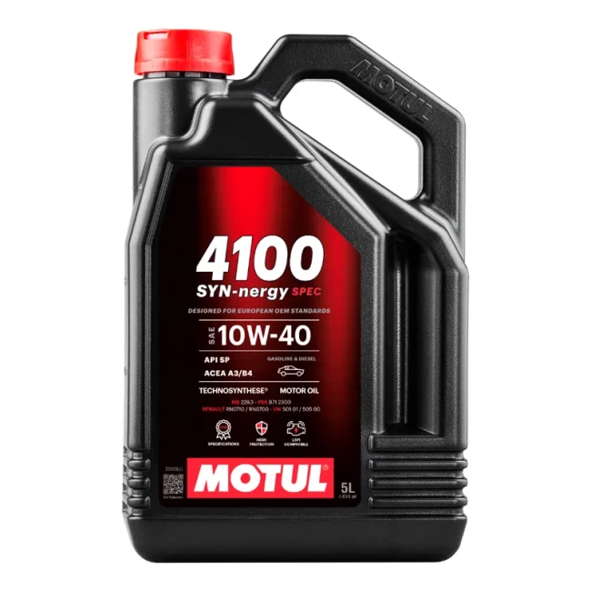 Моторное масло Motul 4100 Syn-nergy Spec 10W-40 5л (387706) Моторное масло Motul 4100 Syn-nergy Spec 10W-40 5л (387706)