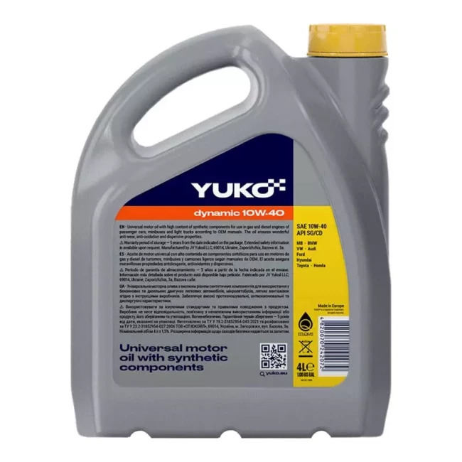 Моторна олива Yuko Dynamic 10W-40 4л (4820070242072)