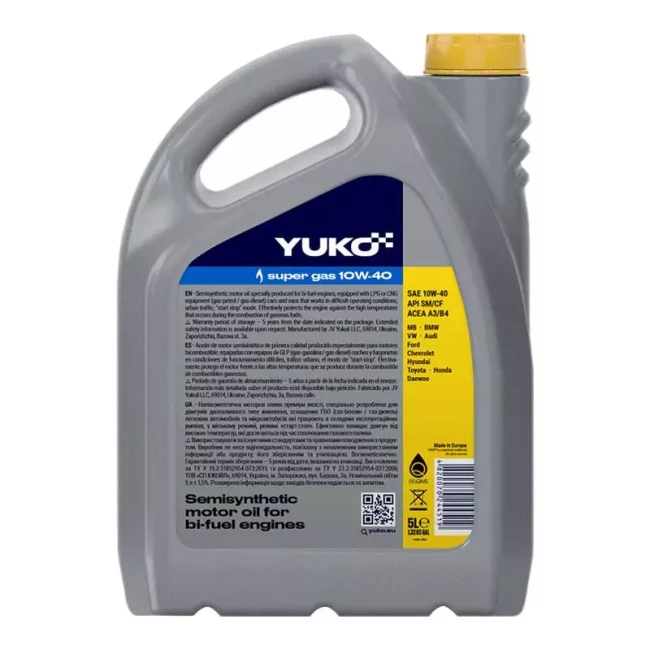 Моторное масло Yuko Super Gas 10w-40 5л (4820070244519)