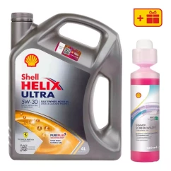 Моторное масло Shell Helix Ultra 5W-30 4л + Летний омыватель концентрат 0,25 АКЦИЯ