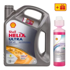 Моторное масло Shell Helix Ultra 5W-40 4л + Летний омыватель концентрат 0,25 АКЦИЯ