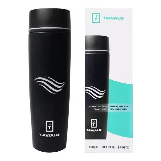 Термокружка Tavialo termo + 2 уплотнительных кольца 460мл черная (190460101)