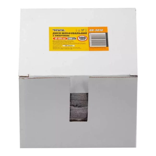 Круг шлифовальный Master Tool на липучке 125 мм P 100 SHOWBOX 100 шт (08-3010PC)