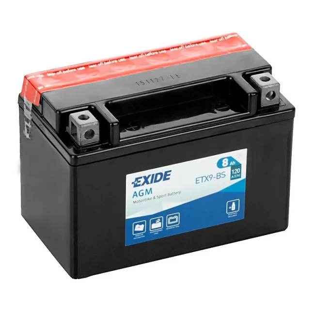 Мото аккумулятор EXIDE AGM 6СТ-8Ah Аз (ETX9-BS) Мото аккумулятор EXIDE AGM 6СТ-8Ah Аз (ETX9-BS)