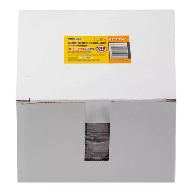 Круг шлифовальный Master Tool на липучке 125 мм P 240 SHOWBOX 100 шт (08-3024PC)