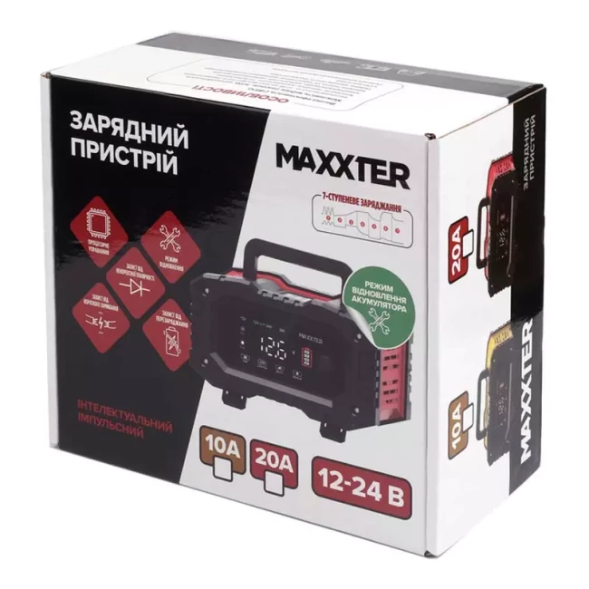 Зарядний пристрій Maxxter 12/24V (MX-CHR-1224V20P)