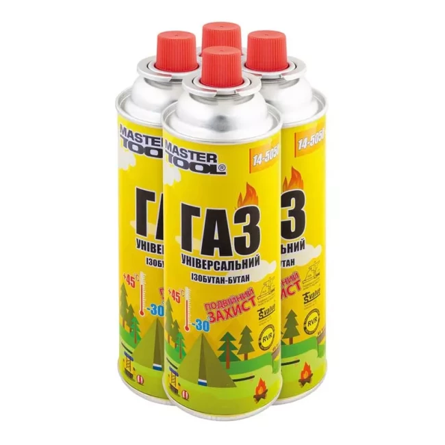Газ бутан Master Tool УНИВЕРСАЛЬНЫЙ 220 г двойная защита RVR TSV 4 шт (14-5050PC)