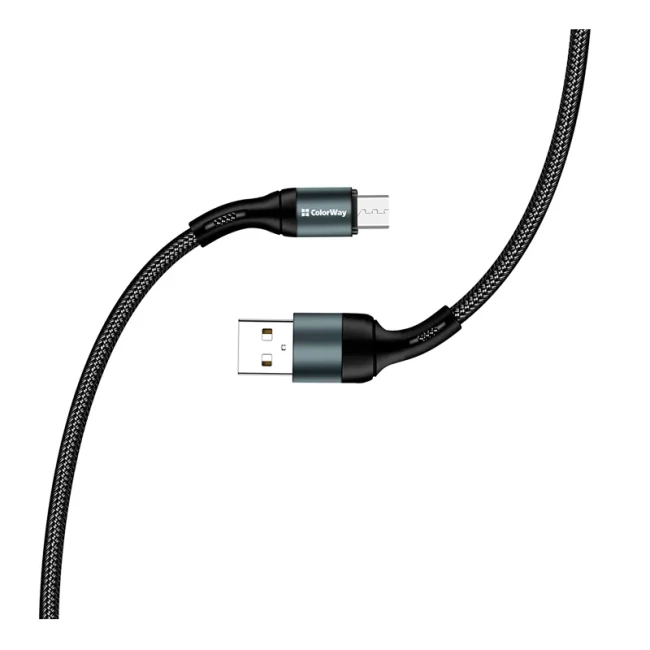 Кабель синхронізації ColorWay USB-microUSB Black (CW-CBUM045-BK)