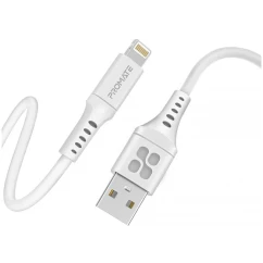 Кабель синхронізації PROMATE Lightning-USB white (059815)