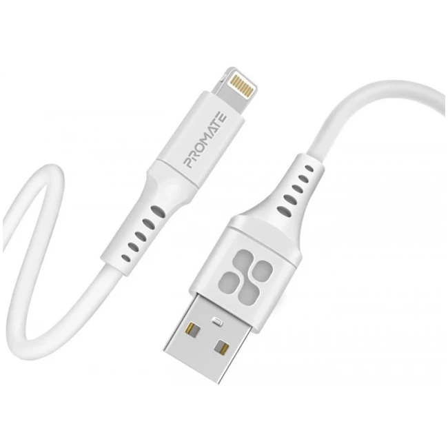 Кабель синхронизации PROMATE Lightning-USB white (059815)