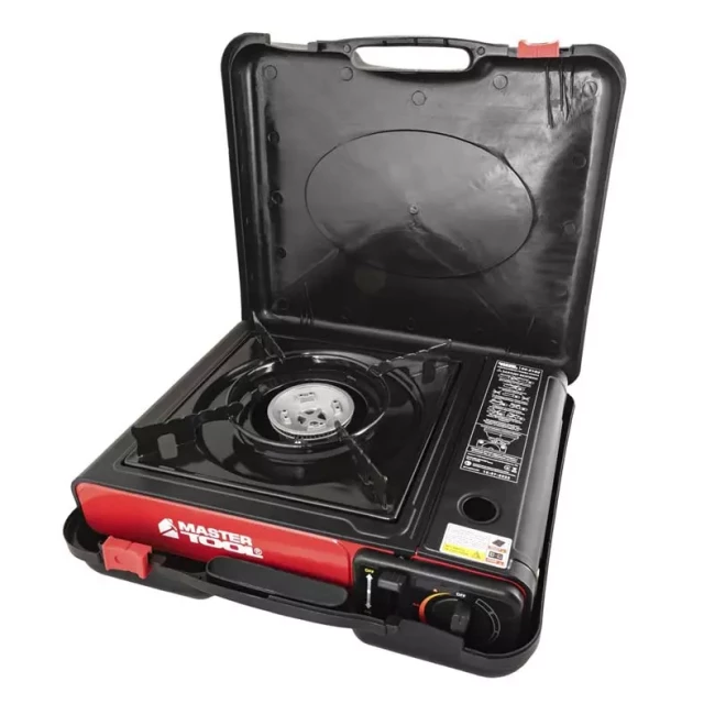 Портативная газовая плита Master Tool с пьезоподжигом в пластиковом кейсе 24 кВт 145 г/час 42 Bar G30/G31 I3В/P (44-5102)