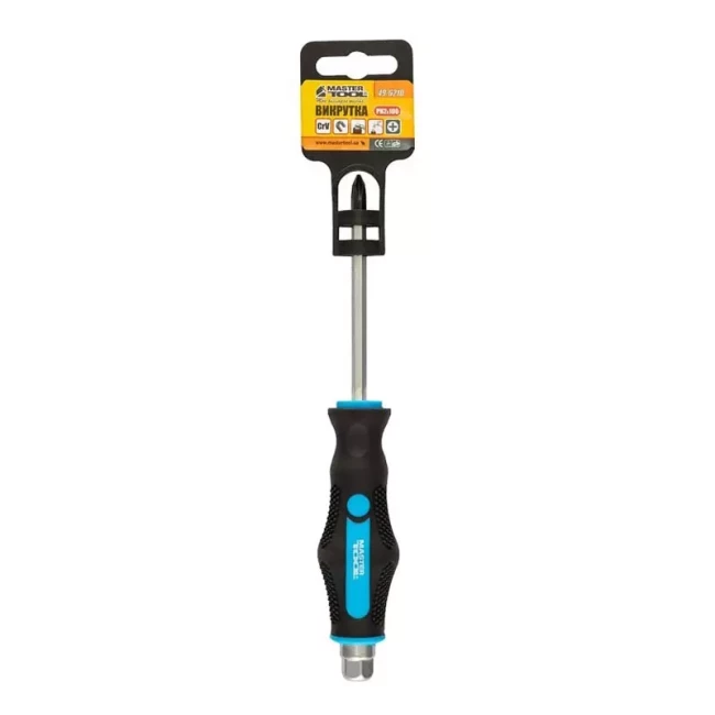 Викрутка ударна Master Tool хрестова магнітна EXTERNAL HEX PH2*100 мм ручка з TPR покриттям (49-6210) Викрутка ударна Master Tool хрестова магнітна EXTERNAL HEX PH2*100 мм ручка з TPR покриттям (49-6210)