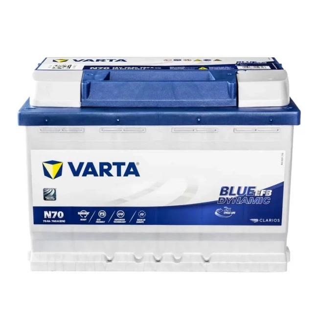 Автомобільний акумулятор VARTA Blue Dynamic EFB N70 6CT-70Ah АзЕ (570500076) Автомобільний акумулятор VARTA Blue Dynamic EFB N70 6CT-70Ah АзЕ (570500076)