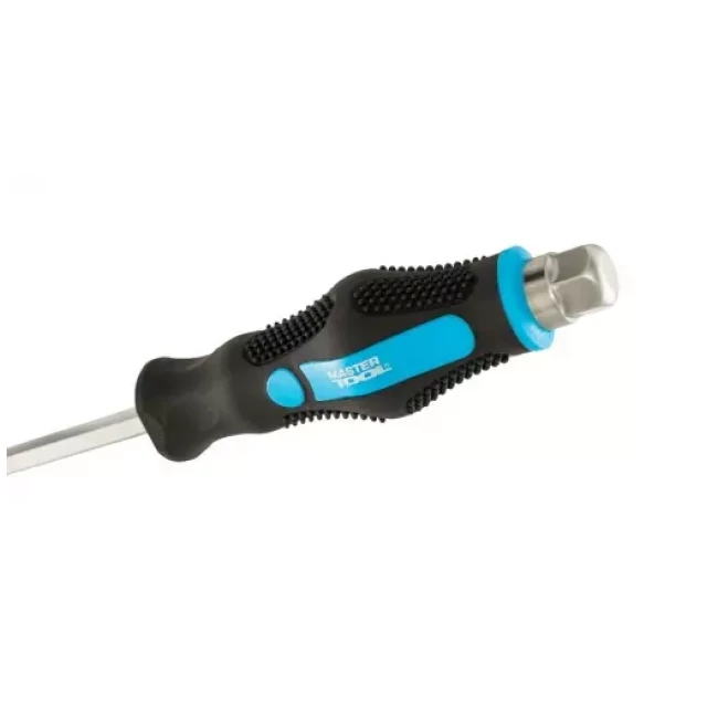 Отвертка ударная Master Tool крестовая магнитная EXTERNAL HEX PH3*200 мм ручка с TPR покрытием (49-6320)