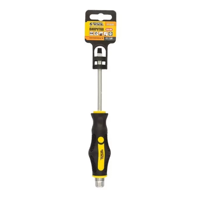 Викрутка ударна Master Tool шліцьова магнітна EXTERNAL HEX SL6*100 мм ручка з TPR покриттям (49-6610) Викрутка ударна Master Tool шліцьова магнітна EXTERNAL HEX SL6*100 мм ручка з TPR покриттям (49-6610)
