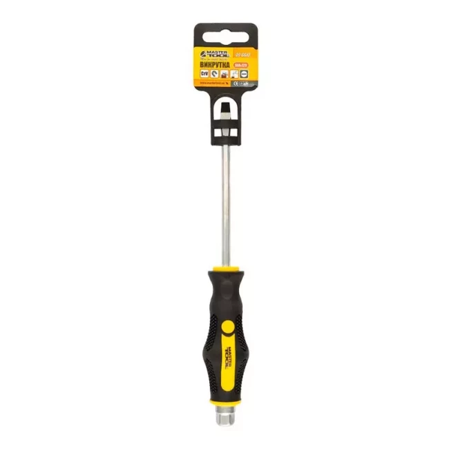 Отвертка ударная Master Tool шлицевая магнитная EXTERNAL HEX SL6*125 мм ручка с TPR покрытием (49-6612) Отвертка ударная Master Tool шлицевая магнитная EXTERNAL HEX SL6*125 мм ручка с TPR покрытием (49-6612)