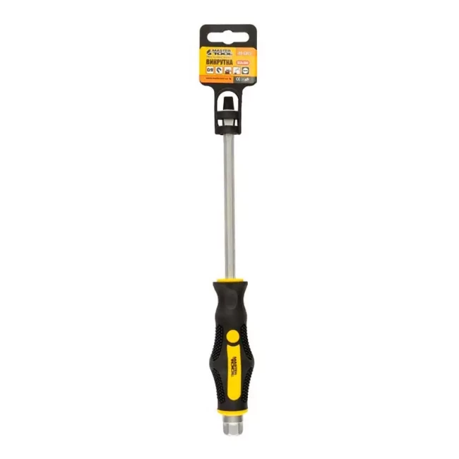 Отвертка ударная Master Tool шлицевая магнитная EXTERNAL HEX SL8*150 мм ручка с TPR покрытием (49-6815)