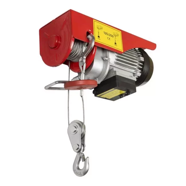 Таль електрична Master Tool 125/250 кг сталевий трос 3 мм*12 м 220В 600Вт (86-9025)