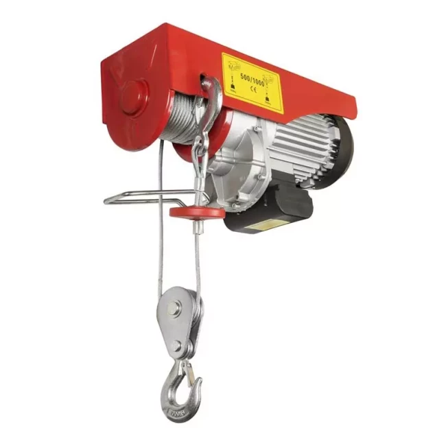 Таль електрична Master Tool 500/1000 кг сталевий трос 6 мм*12 м 220В 1700Вт (86-9100)