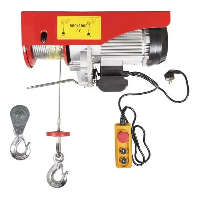 Таль електрична Master Tool 500/1000 кг сталевий трос 6 мм*12 м 220В 1700Вт (86-9100)