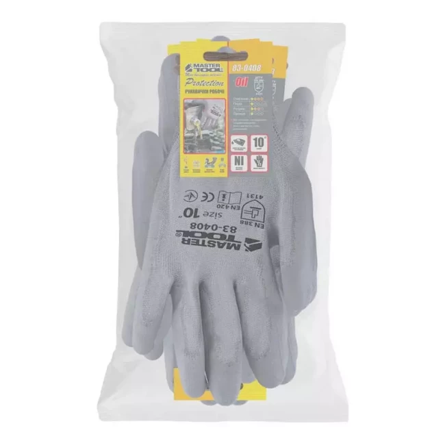Перчатки Master Tool трикотажные серые 12 пар (83-0408doz)