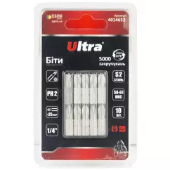Биты ULTRA PH2х25мм ¼" 10 шт S2 блистер (4014652)
