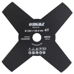 Нож SIGMA для триммера 255х25.4мм 4Т (5624321)