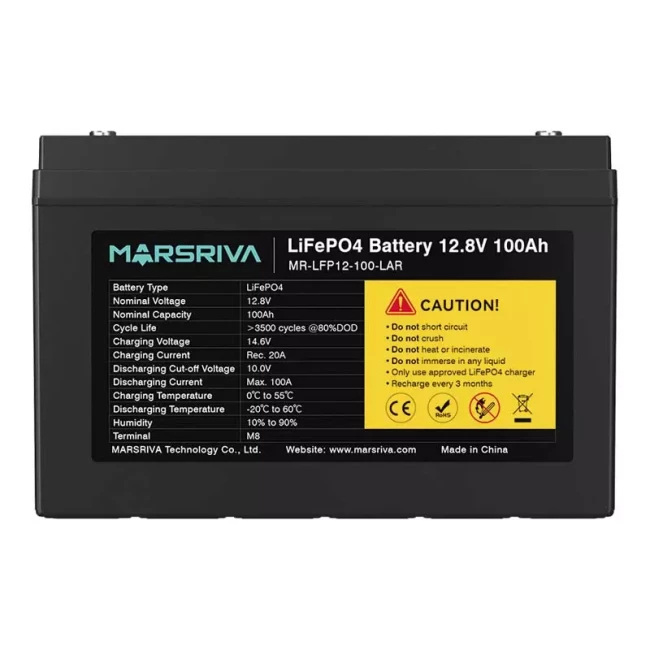 Аккумуляторная батарея MARSRIVA MR-LFP12-100-LAR 12,8V/100Ah