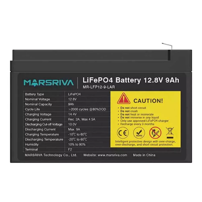 Аккумуляторная батарея MARSRIVA MR-LFP12-9-LAR 12,8V/9Ah