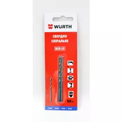 Сверло спиральное по металлу WURTH HSS в блистере 2,5мм RED LINE 2шт (0624725902)
