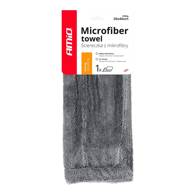 Полотенце для сушки из микрофибры AMiO 30x40см 1200г/м2 (03759)