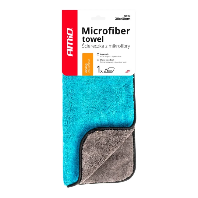 Полотенце из микрофибры для сушки AMiO 30x40см 1200г/м2 (03757)